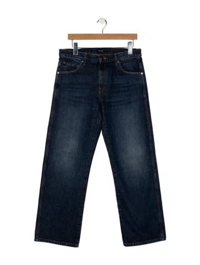 Pre-owned Khaite Mid-rise Wide Leg Jeans In Blue