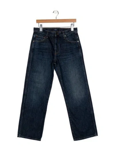 Pre-owned Khaite Mid-rise Wide Leg Jeans In Blue