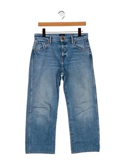 Pre-owned Khaite Mid-rise Wide Leg Jeans In Blue