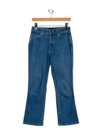 Pre-owned Khaite Mid-rise Wide Leg Jeans In Blue