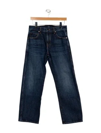 Pre-owned Khaite Mid-rise Wide Leg Jeans In Blue