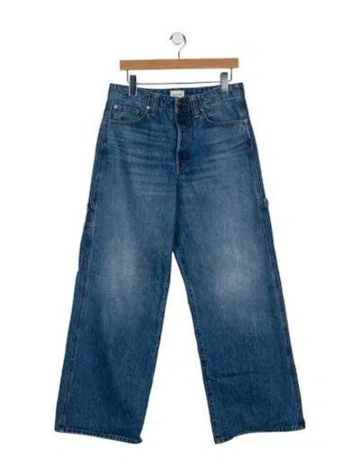 Pre-owned Khaite Mid-rise Wide Leg Jeans In Blue