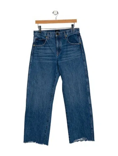 Pre-owned Khaite Mid-rise Wide Leg Jeans In Blue