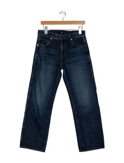 Pre-owned Khaite Mid-rise Wide Leg Jeans In Blue