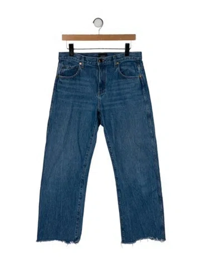 Pre-owned Khaite Mid-rise Wide Leg Jeans In Blue