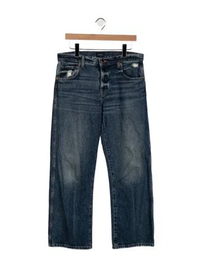Pre-owned Khaite Mid-rise Wide Leg Jeans In Blue