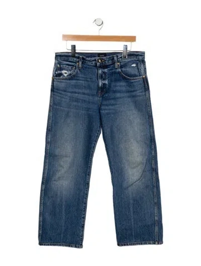 Pre-owned Khaite Mid-rise Wide Leg Jeans In Blue