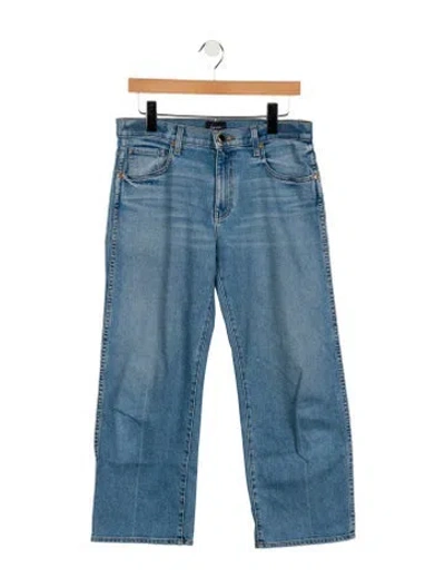 Pre-owned Khaite Mid-rise Wide Leg Jeans In Blue