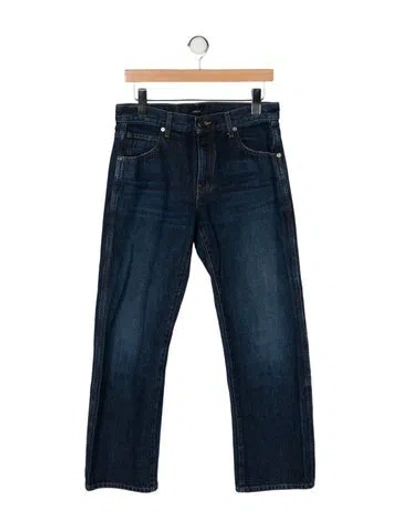 Pre-owned Khaite Mid-rise Wide Leg Jeans In Blue