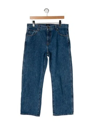 Pre-owned Khaite Mid-rise Wide Leg Jeans In Blue