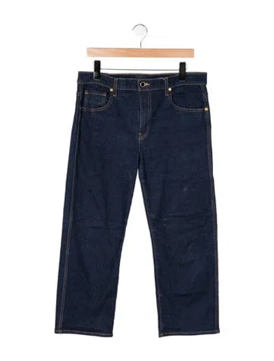 Pre-owned Khaite Mid-rise Wide Leg Jeans In Blue