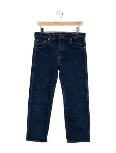 Pre-owned Khaite Mid-rise Wide Leg Jeans In Blue