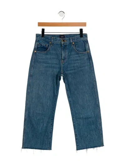 Pre-owned Khaite Mid-rise Wide Leg Jeans In Blue