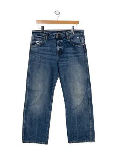 Pre-owned Khaite Mid-rise Wide Leg Jeans In Blue