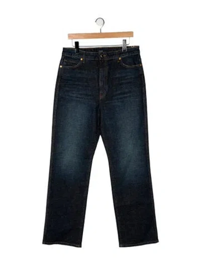 Pre-owned Khaite Mid-rise Wide Leg Jeans W/ Tags In Blue