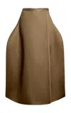 Khaite Mila Silk Gazar Balloon Maxi Skirt In Tan