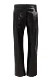 Khaite Miles Plonge Leather Pants In Black