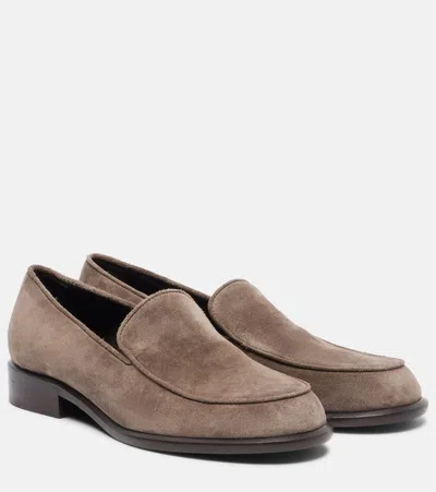 Khaite Miles Suede Loafers In Neutral
