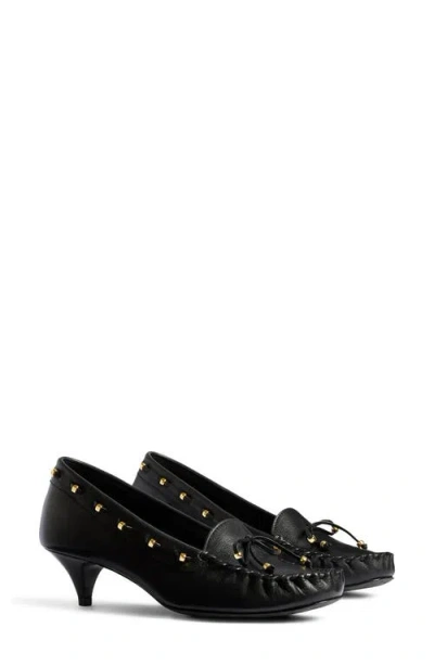 Khaite Milly Embellished Whipstitched Textured-leather Pumps In Black