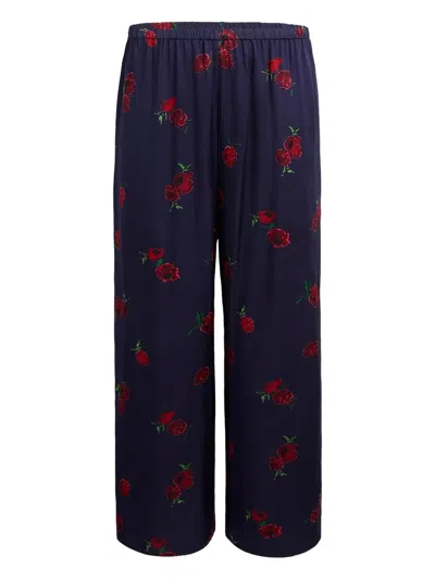 KHAITE MINDY FLORAL-PRINT TROUSERS
