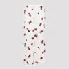 Khaite Raspberry Floral Print Wide-leg Cupro Pants In White