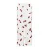 Khaite Raspberry Floral Print Wide-leg Cupro Pants In White