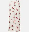 Khaite Mindy Printed Twill Wide-leg Pants In Multi