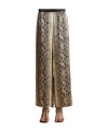 Khaite Mindy Snake-print Crop Trousers In Brown