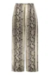 Khaite Mindy Snake-print Wide-leg Pants In Animalier