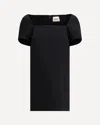 Khaite Benji Square-neck Short-sleeve Mini Dress In Black