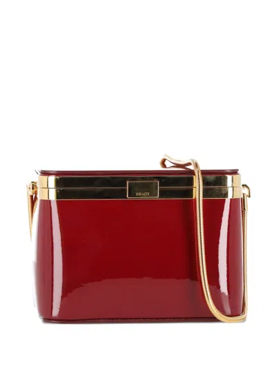 Pre-owned Khaite Mini Eloise Patent-leather Tote Bag In Red