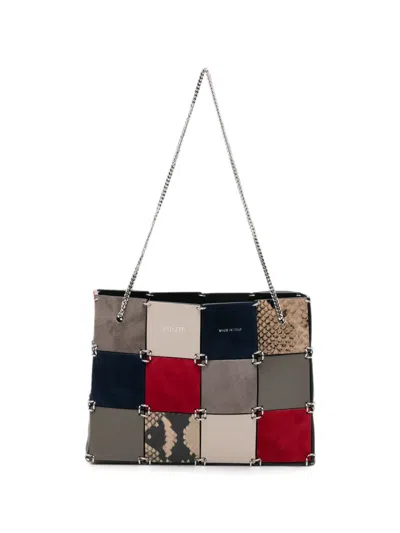 Khaite Mini Emma Patchwork Leather Tote Bag In Neutrals