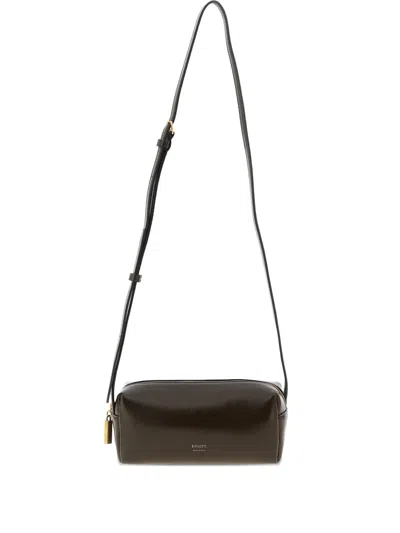 Khaite Kye Glossed-leather Shoulder Bag In Brown