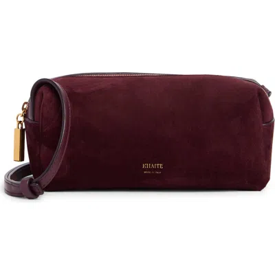 Khaite Mini Kye Leather & Suede Crossbody Bag In Red
