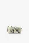 Khaite Mini Kye Python Print Leather Crossbody Bag In Sand