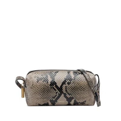 Khaite Mini Kye Python-print Mini Shoulder Bag In Brown