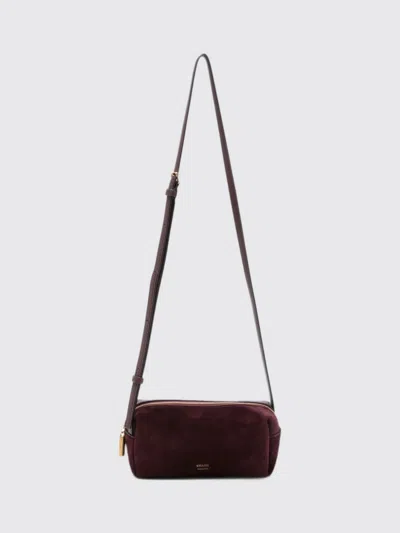 Khaite Mini Kye Suede And Calfskin Leather Crossbody Bag In Burgundy
