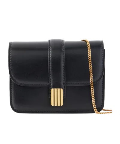 Khaite Blake Mini Leather Shoulder Bag In Black