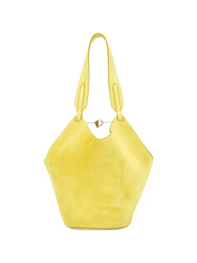 Khaite Mini Lotus Chain Tote Bag In Yellow