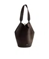 Khaite Distinctive Brown Calfskin Leather Tote With Gold Chain Detail In Brown