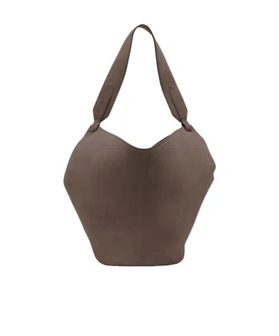 Khaite Mini Lotus Tote Bag In Brown