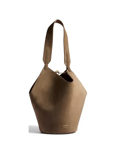 Khaite Mini Lotus Tote Bag In Brown