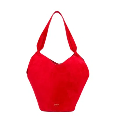 Khaite Mini Lotus Tote Bag In Red