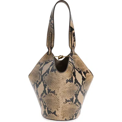 Khaite Mini Lotus Two-sided Tote In Animal Print