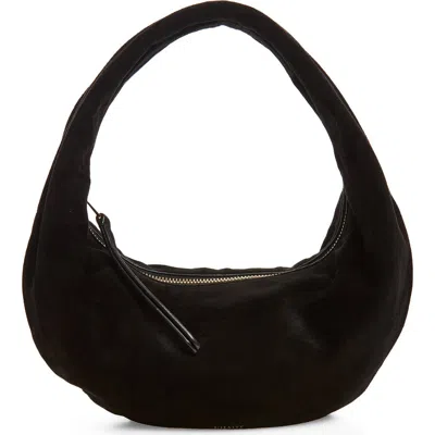Khaite Mini Olivia Suede Hobo Bag In Black