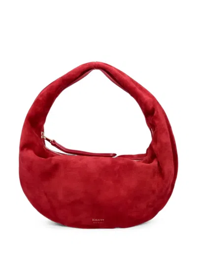 Khaite Mini Olivia Suede Tote Bag In Red
