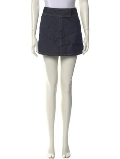 Pre-owned Khaite Mini Skirt In Blue