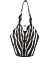 Khaite Mini Zebra-print Tote Bag In Black