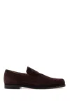 Khaite Minimal Suede Leather Moccasins For Women In Brown