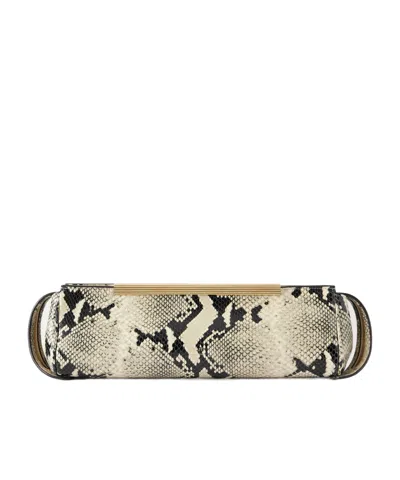 Khaite Minimalist Snake-print Clutch In Pattern